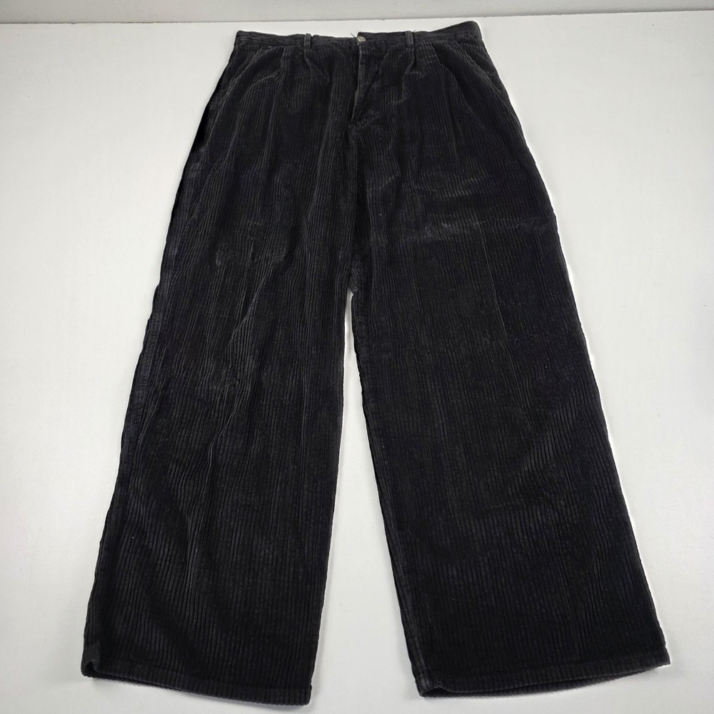 VTG Y2K Southpole Pants Mens 38x30 Gray Corduroy Pleated Wide Leg Baggy Fit